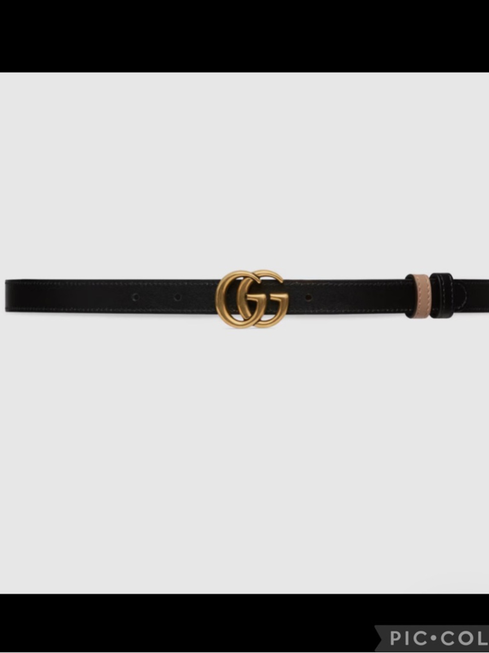 Authentic Gucci GG Marmont Reversible Thin Leather Belt, Black/Pink 90 - Picture 4 of 14
